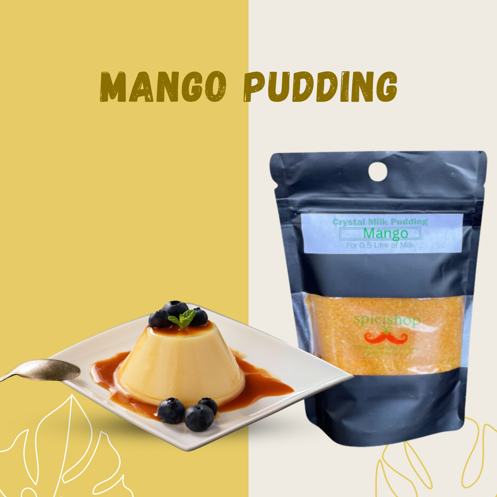 Crystal Milk Pudding Mango 80gm