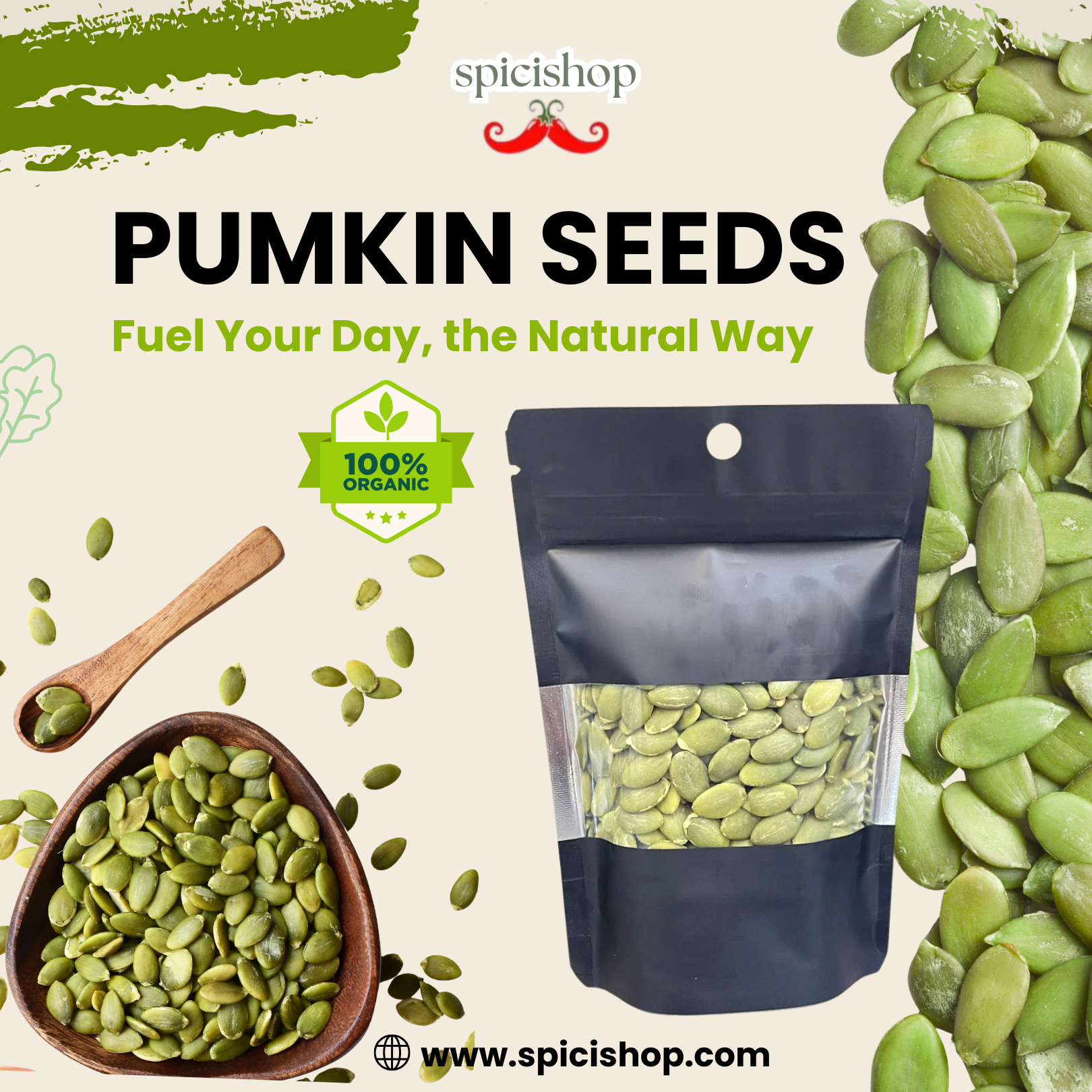 Green Pumpkin Seeds 100 grams