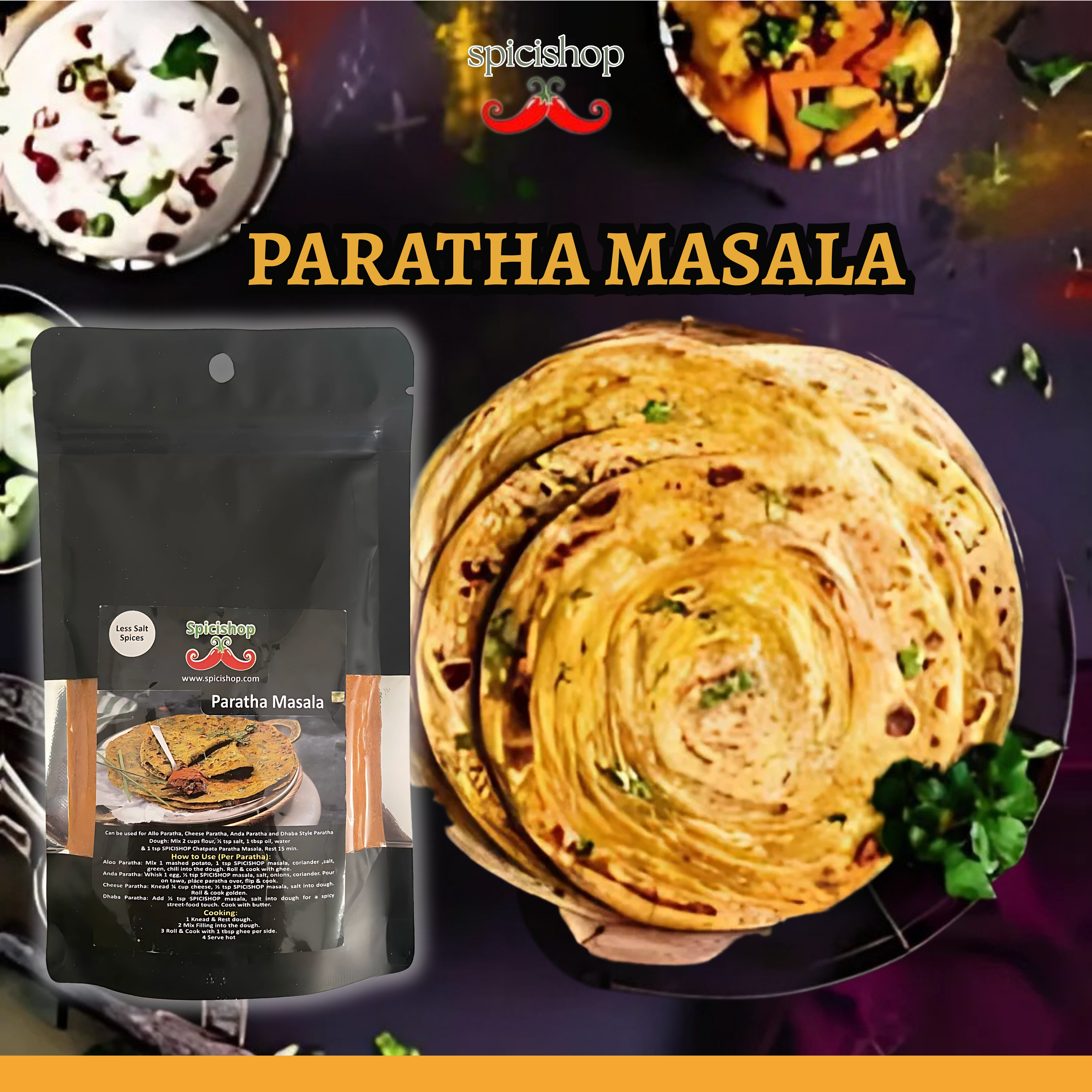 Paratha Masala - Chicken/ Aloo / Cheese / Dhaba Style